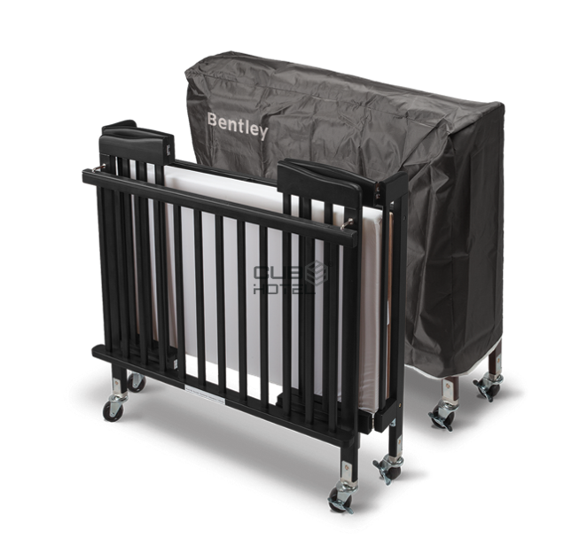 Black Hotel Folding Wooden Crib